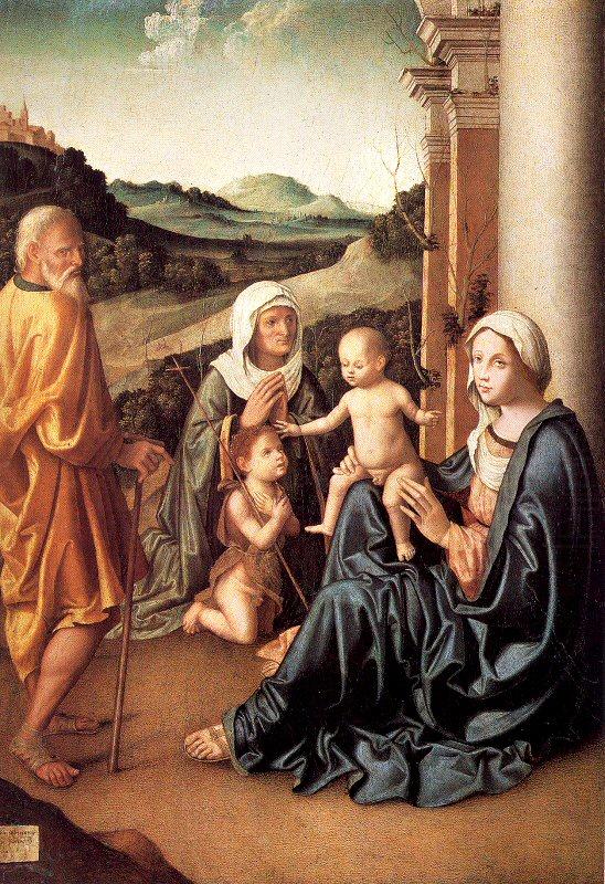 Palmezzano, Marco Holy Family with Saint Elizabeth and the Infant Saint John